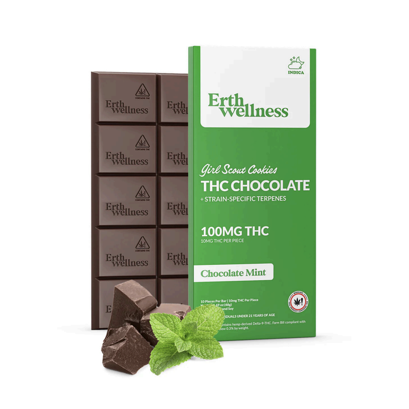 Erth Wellness Chocolate Bar THC 100mg / GSC Indica